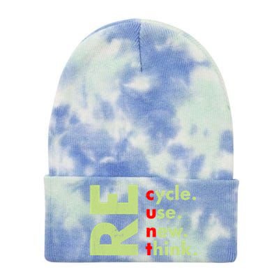 Recycle Reuse Renew Rethink Crisis Environmental Activism Tie Dye 12in Knit Beanie