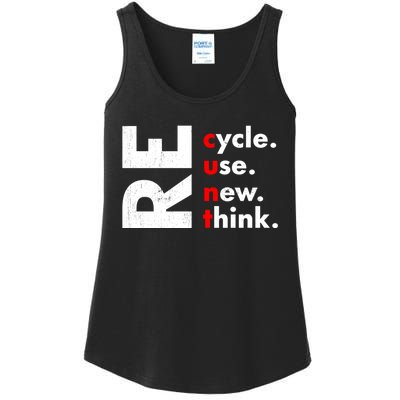 Recycle Reuse Renew Rethink Crisis Environmental Activism Ladies Essential Tank