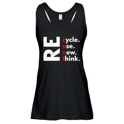 Recycle Reuse Renew Rethink Crisis Environmental Activism Ladies Essential Flowy Tank