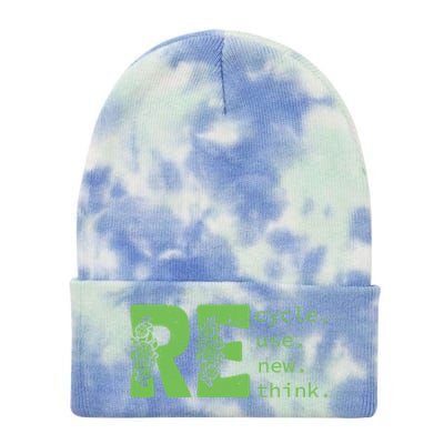 Recycle Reuse Renew Rethink Crisis Environmental Activism Tie Dye 12in Knit Beanie