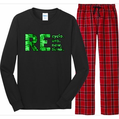 Recycle Reuse Renew Rethink Tie Dye Crisis Environmental Activism Long Sleeve Pajama Set