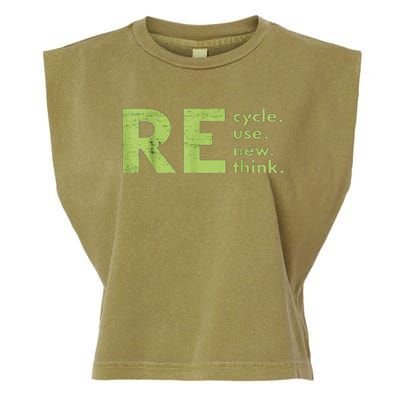 Recycle Reuse Renew Rethink Crisis Environmental Activism Garment-Dyed Women's Muscle Tee