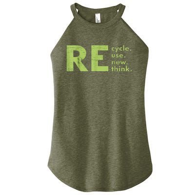 Recycle Reuse Renew Rethink Crisis Environmental Activism Women’s Perfect Tri Rocker Tank