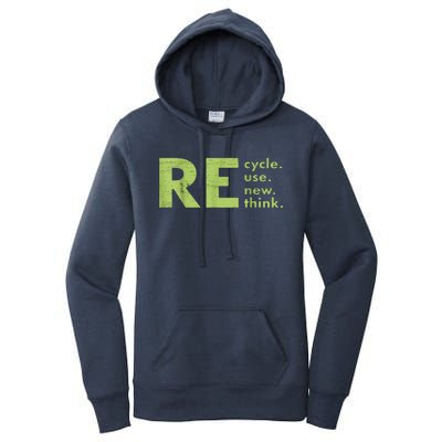 Recycle Reuse Renew Rethink Crisis Environmental Activism Women's Pullover Hoodie