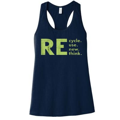 Recycle Reuse Renew Rethink Crisis Environmental Activism Women's Racerback Tank