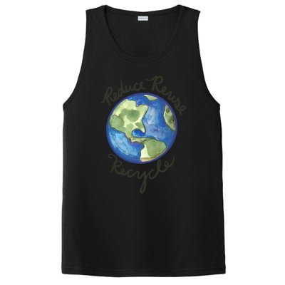 Reduce Reuse Recycle Earthy Artwork Environtalism Gift PosiCharge Competitor Tank