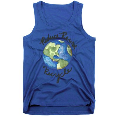 Reduce Reuse Recycle Earthy Artwork Environtalism Gift Tank Top