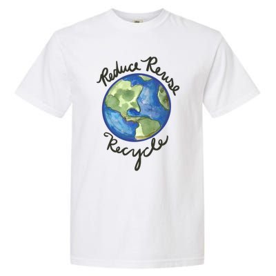 Reduce Reuse Recycle Earthy Artwork Environtalism Gift Garment-Dyed Heavyweight T-Shirt