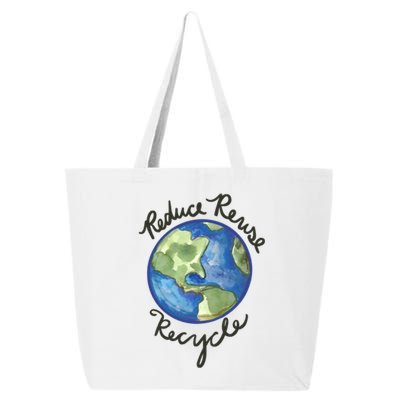 Reduce Reuse Recycle Earthy Artwork Environtalism Gift 25L Jumbo Tote