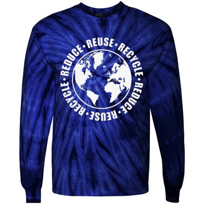 Reduce Reuse Recycle Earth Day Tie-Dye Long Sleeve Shirt