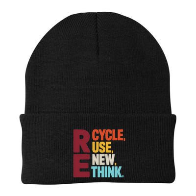 Recycle Reuse Renew Rethink Earth Day Environmental Knit Cap Winter Beanie