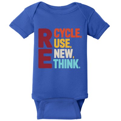 Recycle Reuse Renew Rethink Earth Day Environmental Baby Bodysuit