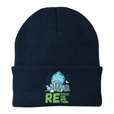 Recycle Reuse Renew Rethink Crisis Environmental Activism Knit Cap Winter Beanie