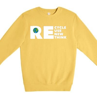 Recycle Reuse Renew Rethink Earth Day Environmental Activism Premium Crewneck Sweatshirt