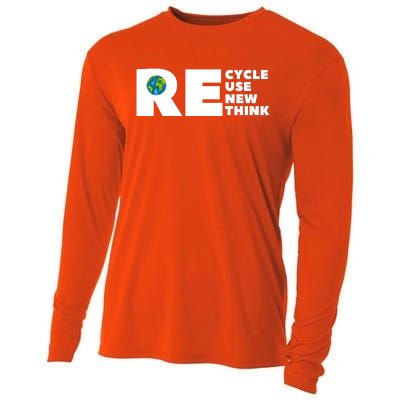 Recycle Reuse Renew Rethink Earth Day Environmental Activism Cooling Performance Long Sleeve Crew