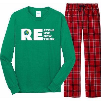 Recycle Reuse Renew Rethink Earth Day Environmental Activism Long Sleeve Pajama Set