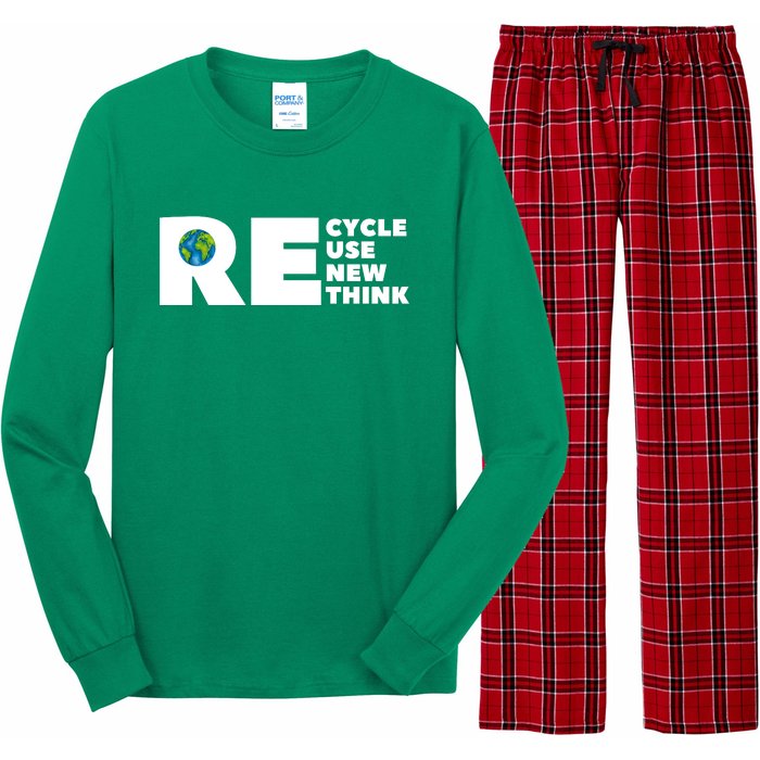 Recycle Reuse Renew Rethink Earth Day Environmental Activism Long Sleeve Pajama Set