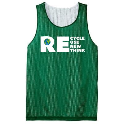 Recycle Reuse Renew Rethink Earth Day Environmental Activism Mesh Reversible Basketball Jersey Tank