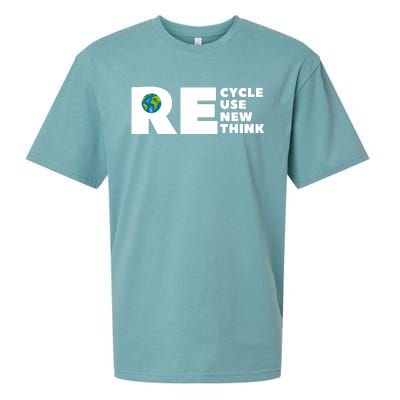 Recycle Reuse Renew Rethink Earth Day Environmental Activism Sueded Cloud Jersey T-Shirt