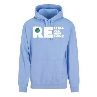 Recycle Reuse Renew Rethink Earth Day Environmental Activism Unisex Surf Hoodie