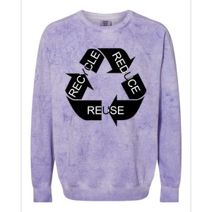 Reduce Reuse Recycle Eco System Gift Colorblast Crewneck Sweatshirt