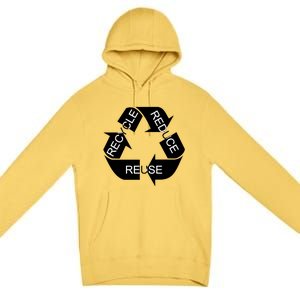 Reduce Reuse Recycle Eco System Gift Premium Pullover Hoodie