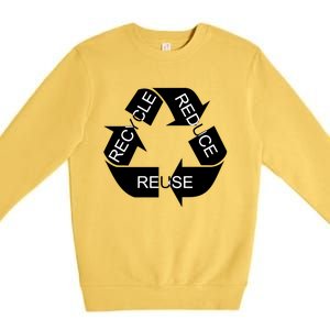 Reduce Reuse Recycle Eco System Gift Premium Crewneck Sweatshirt