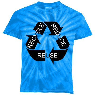 Reduce Reuse Recycle Eco System Gift Kids Tie-Dye T-Shirt