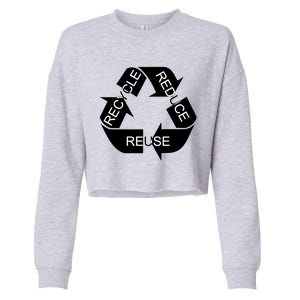 Reduce Reuse Recycle Eco System Gift Cropped Pullover Crew