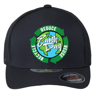 Reduce Reuse Recycle Earth Day April 22 Flexfit Unipanel Trucker Cap