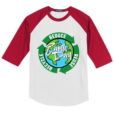 Reduce Reuse Recycle Earth Day April 22 Kids Colorblock Raglan Jersey