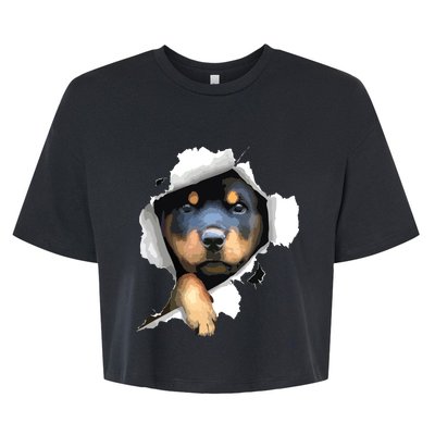 Rottweiler Rottie Rottweiler Lover Cute Rottweiler Bella+Canvas Jersey Crop Tee