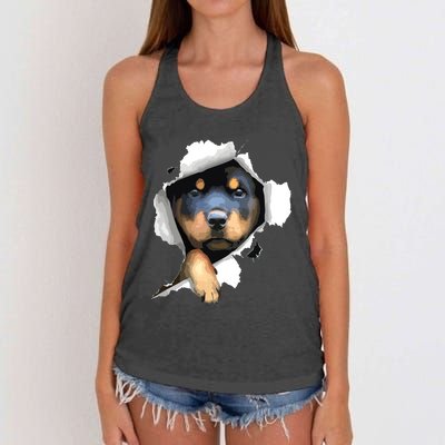 Rottweiler Rottie Rottweiler Lover Cute Rottweiler Women's Knotted Racerback Tank