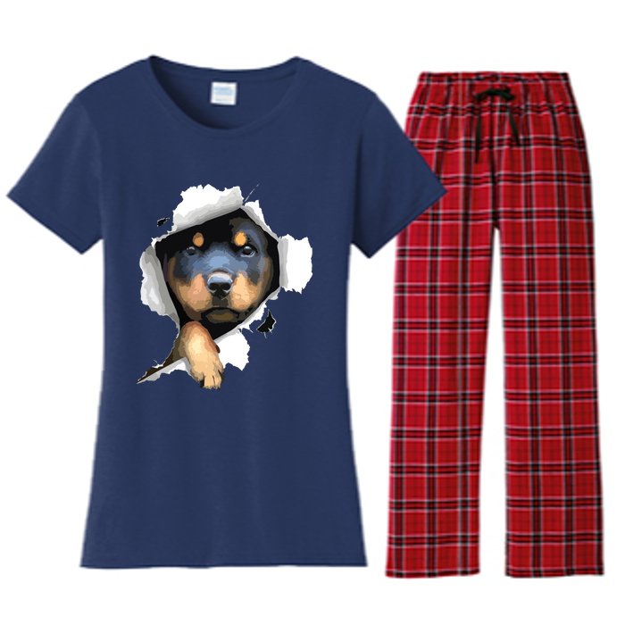 Rottweiler Rottie Rottweiler Lover Cute Rottweiler Women's Flannel Pajama Set