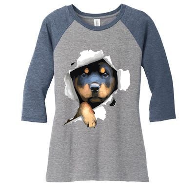 Rottweiler Rottie Rottweiler Lover Cute Rottweiler Women's Tri-Blend 3/4-Sleeve Raglan Shirt