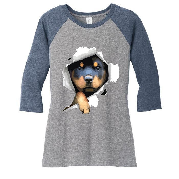 Rottweiler Rottie Rottweiler Lover Cute Rottweiler Women's Tri-Blend 3/4-Sleeve Raglan Shirt