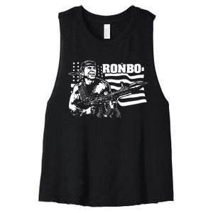 Ronbo Ronald Reagan Women's Racerback Cropped Tank