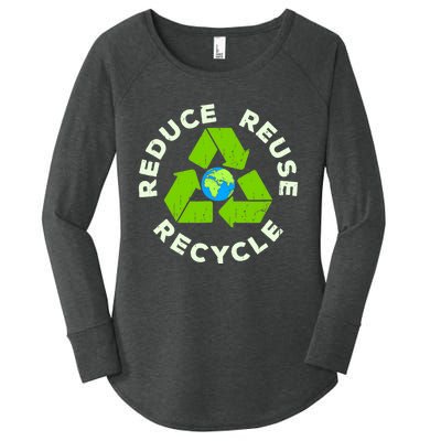 Reduce Reuse Recycle Earth Day Women's Perfect Tri Tunic Long Sleeve Shirt