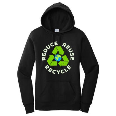 Reduce Reuse Recycle Earth Day Women's Pullover Hoodie