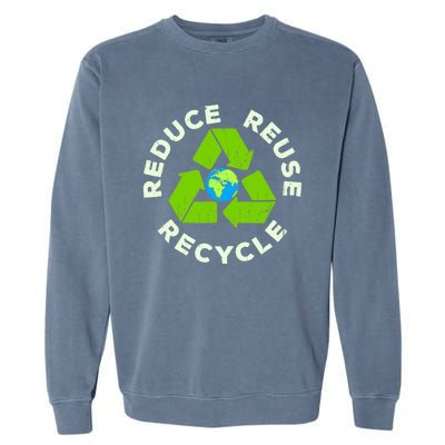 Reduce Reuse Recycle Earth Day Garment-Dyed Sweatshirt