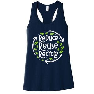 Reuse Reduce Recycle Save Earth Day Planet Women's Racerback Tank