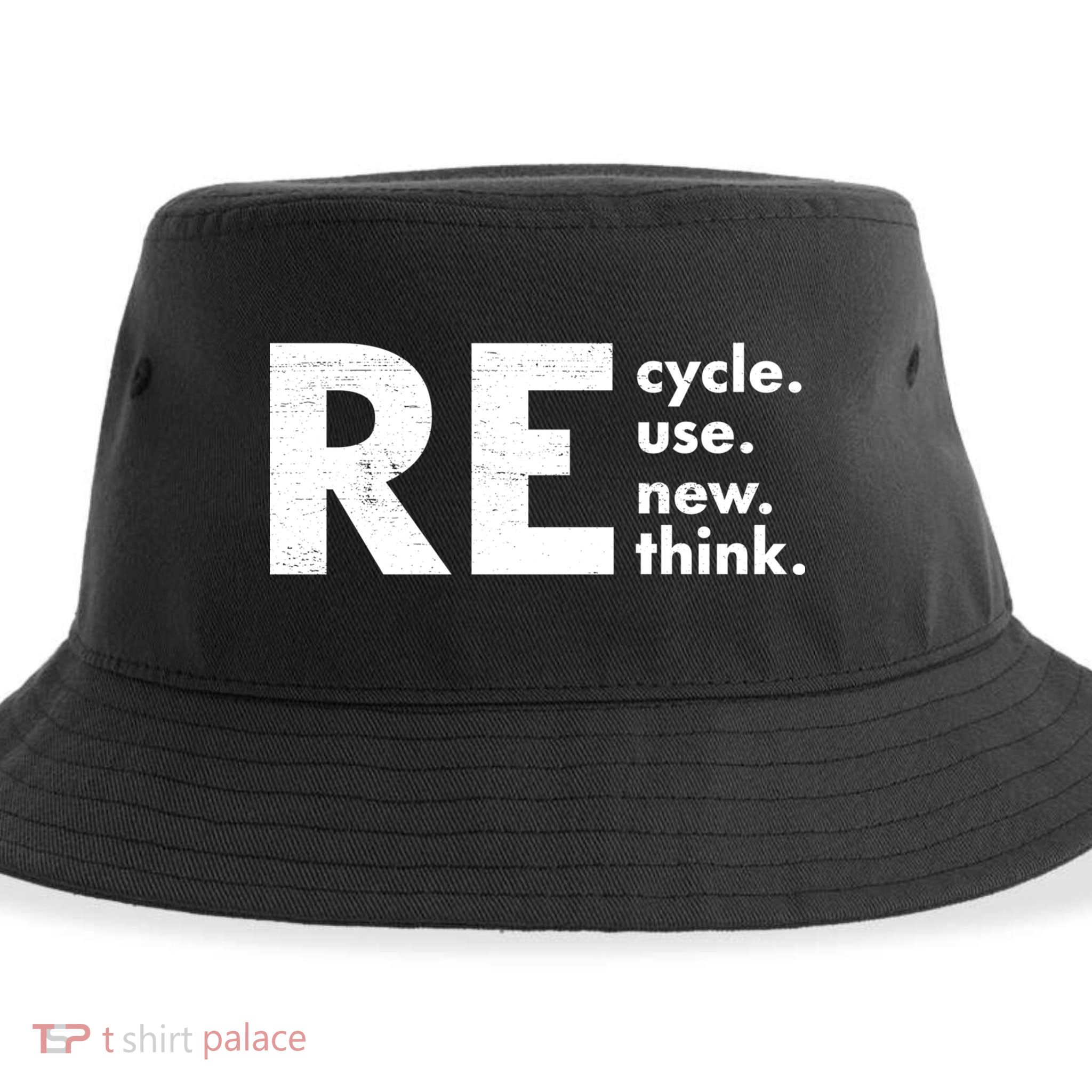 Recycle Reuse Renew Rethink Crisis Environmental Activism Sustainable Bucket Hat