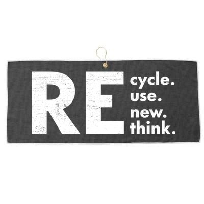 Recycle Reuse Renew Rethink Crisis Environmental Activism Large Microfiber Waffle Golf Towel