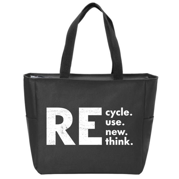 Recycle Reuse Renew Rethink Crisis Environmental Activism Zip Tote Bag