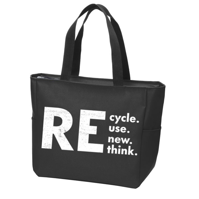 Recycle Reuse Renew Rethink Crisis Environmental Activism Zip Tote Bag