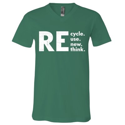 Recycle Reuse Renew Rethink Crisis Environmental Activism V-Neck T-Shirt