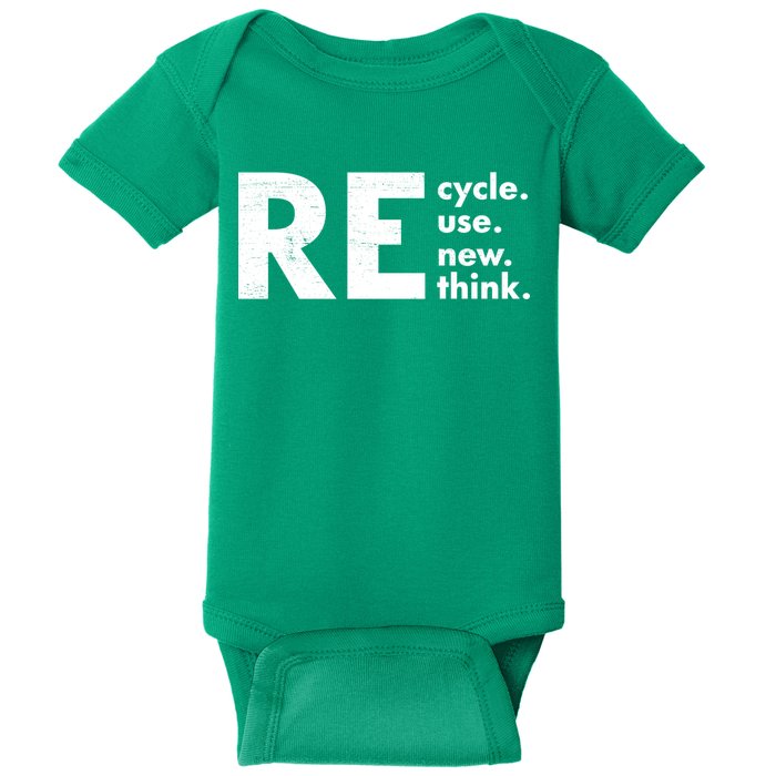 Recycle Reuse Renew Rethink Crisis Environmental Activism Baby Bodysuit