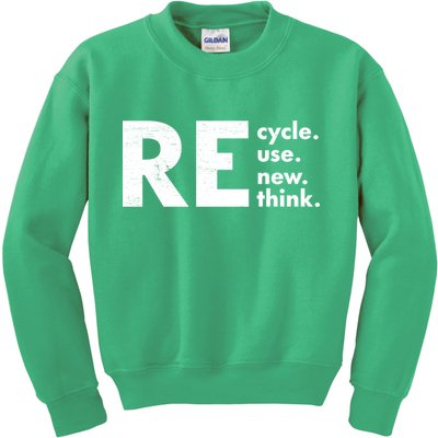 Recycle Reuse Renew Rethink Crisis Environmental Activism Kids Sweatshirt