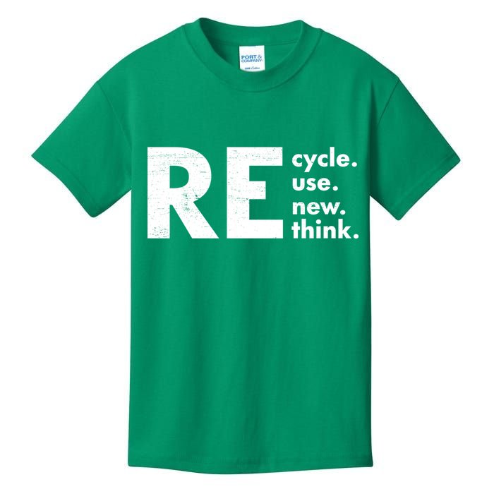 Recycle Reuse Renew Rethink Crisis Environmental Activism Kids T-Shirt