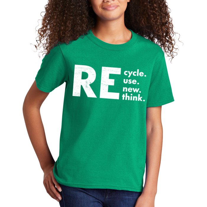 Recycle Reuse Renew Rethink Crisis Environmental Activism Kids T-Shirt